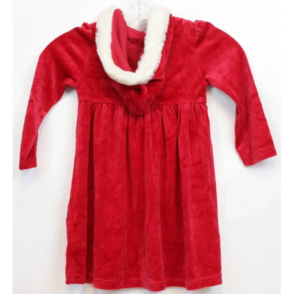 NWT 2008 Gymboree Winter Snowflake Red Velour Santa Dress Hood sz 5 Long Sleeve